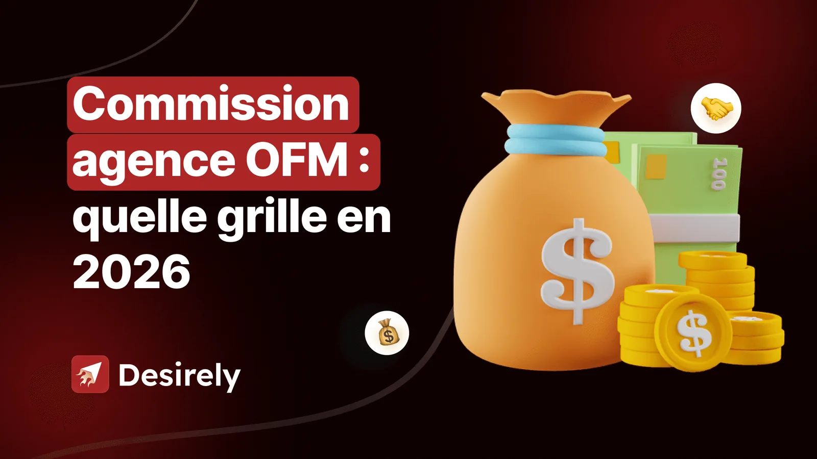Grille de commission d'une agence OFM comparant rev-share, salaire fixe et modèle hybride par périmètre de services